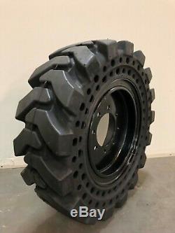 10x16.5 / 30x10-16 Solid Skid Steer Tires Set of 4 with Rims