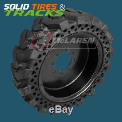 12-16.5 12x16.5 Mclaren Solid Skid Steer Tires 4 + rims 33x12-20 for Bobcat, Case