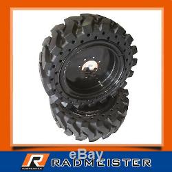 12x16.5 / 33x12-20 Solid Cushion Skid Steer 4x Tires withRims