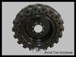 12x16.5 / 33x12x20 Solid Skid Steer Tires Set of 4 with Rims