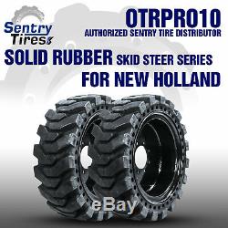 12x16.5 Sentry Tire Skid Steer Solid Tires 2 with Wheels for NEW HOLLAND 12-16.5