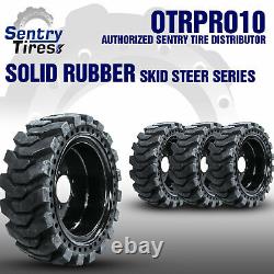 12x16.5 Sentry Tire Skid Steer Solid Tires 4 with Wheels for NEW HOLLAND 12-16.5