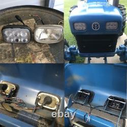 2x LED Head Light To Fit Case IH Ford New holland Skid Steer Replaces 84306337