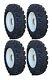 (4) 7.50-16 Skid Steer Snow Tires on 8 Bolt Wheels replaces 12-16.5 Kit-T