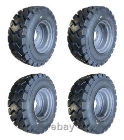 4-HD 14X17.5 SKS-6 L-5 Skid Steer Tires on Gray Rims for Case, New Holland & more