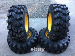 4-HD Camso SKS753 12-16.5 Skid Steer Tires/Rims for New Holland LS180 & more
