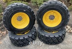 4-HD FOAM FILLED 12-16.5 SKS-7 Skid Steer Tires/Rims for New Holland LS180 &more