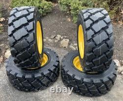 4-HD FOAM FILLED 12-16.5 SKS-7 Skid Steer Tires/Rims for New Holland LS180 &more