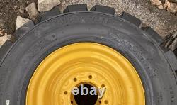4-HD FOAM FILLED 12-16.5 SKS-7 Skid Steer Tires/Rims for New Holland LS180 &more