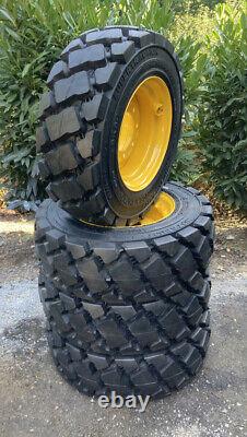 4-Heavy Duty 10-16.5 SKS-7 Skid Steer Tires/Rims/Wheels for New Holland-12PLY