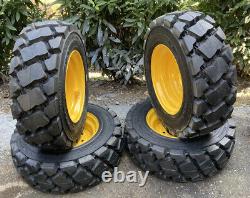 4-Heavy Duty 10-16.5 SKS-7 Skid Steer Tires/Rims/Wheels for New Holland-12PLY