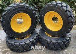 4-Heavy Duty 10-16.5 SKS-7 Skid Steer Tires/Rims/Wheels for New Holland-12PLY