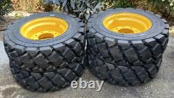 4-Heavy Duty 10-16.5 SKS-7 Skid Steer Tires/Rims/Wheels for New Holland-12PLY