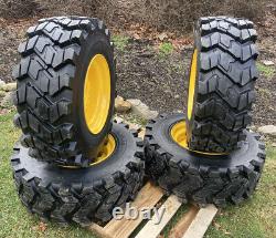 4-Heavy Duty 12-16.5 SKS-9 Skid Steer Tires/Rims for New Holland L175, L221, L223