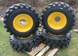 4-Heavy Duty 12-16.5 SKS-9 Skid Steer Tires/Rims for New Holland L175, L221, L223