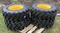 4-Heavy Duty 12-16.5 SKS-9 Skid Steer Tires/Rims for New Holland L175, L221, L223