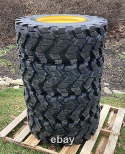 4-Heavy Duty 12-16.5 SKS-9 Skid Steer Tires/Rims for New Holland L175, L221, L223