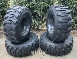 4-NEW 12-16.5 SKS-1 Skid Steer Tires/Rims New Holland, Case Gray -12X16.5 14PLY
