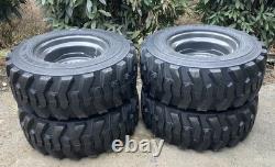 4-NEW 12-16.5 SKS-1 Skid Steer Tires/Rims New Holland, Case Gray -12X16.5 14PLY