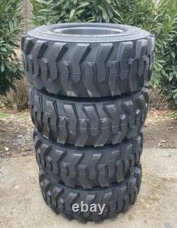 4-NEW 12-16.5 SKS-1 Skid Steer Tires/Rims New Holland, Case Gray -12X16.5 14PLY