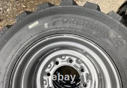 4-NEW 12-16.5 SKS-1 Skid Steer Tires/Rims New Holland, Case Gray -12X16.5 14PLY