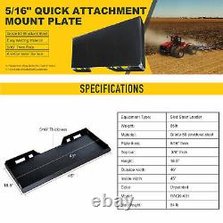 5/16 Quick Attachment Mount Plate for Bobcat Kubota Skid Steer Trailer Adapter