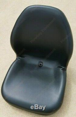 BLACK Vinyl SEAT for Riding Lawn Mower Skid Steer UTV Compact Tractor Zero Turn