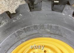 FOAM FILLED 12-16.5 SKS-9 Skid Steer Tires/Rims for New Holland LS180 & more