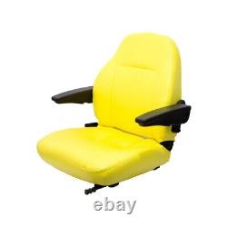 Fits New Holland L778 Skid Steer Seat Assembly withArms Yellow Vinyl