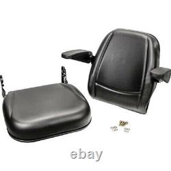 Fits New Holland Skid Steer Seat Assembly withArms Black Vinyl