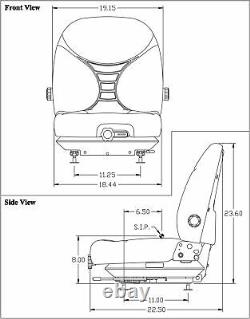 Fits New Holland Skid Steer Seat & Mechanical Suspension Black Vinyl