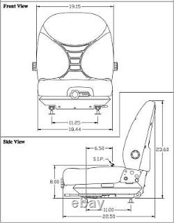 Fits New Holland Skid Steer Seat & Mechanical Suspension withArms Gray Vinyl