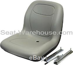 Gray HIGH BACK SEAT with Slide Track Kit for Ford New Holland Skid Steer Loader#QF