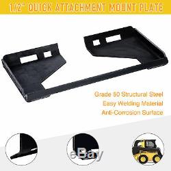 HD 1/2 Steel Quick Tach Attachment Mount Plate for Kubota Bobcat Skid Steer