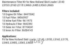 Maintenance Filter Kit for New Holland Skid Loader LS140 LS150 LS160 LS170 LX465
