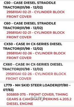 New Holland 505859 FRONT SEAL Fits 8 Models of CASE IH Skid Steer 295810A1 NOS