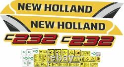 New Holland C232 Skid Steer Loader Decals / Stickers Compatible Complete Set