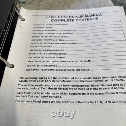 New Holland L160, L170 Skid Steer Loader Service Manual Repair Shop Book