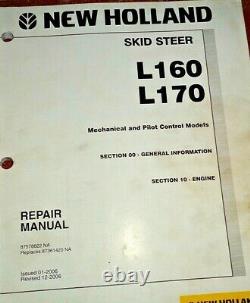 New Holland L160 L170 Skid Steer Loader Service Repair Manual NH ORIGINAL! 1/06