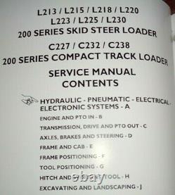 New Holland L213 to L230 & C227 C232 C238 Skid Loader Service Manual ORIGINAL
