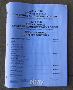 New Holland L221/L228 Skid Steer Loader C227/C232 Compact Track Service Manuals