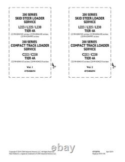 New Holland L223, L225, L230, C232, C238 Tier 4A Skid Steer Loader Service Manual
