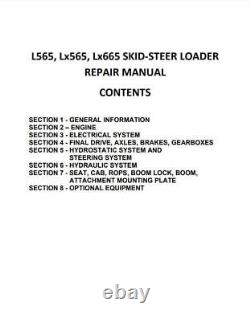 New Holland L565, LX565, LX665 Skid Steer Loader Repair Manual 86587263 PDF/USB