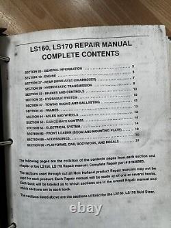 New Holland LS160 LS170 Skid Steer Factory Service Repair Manual Set
