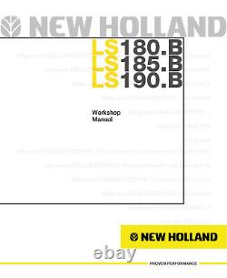 New Holland LS180. B LS185. B LS190. B Skid Steer Printed Service Workshop Manual