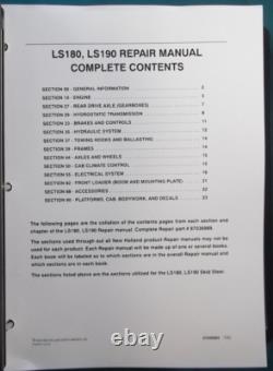 New Holland Ls180 Ls190 Skid Steer Loader Service Repair Workshop Manual