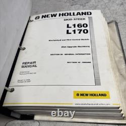 New Holland Skid Steer Loader L160 L170 Repair Service Manual Binder