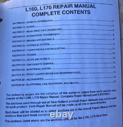 New Holland Skid Steer Loader L160 L170 Repair Service Manual Binder 87578822