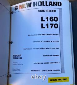 New Holland Skid Steer Loader L160 L170 Repair Service Manual Binder 87578822