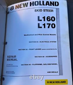 New Holland Skid Steer Loader L160 L170 Repair Service Manual Binder 87578822